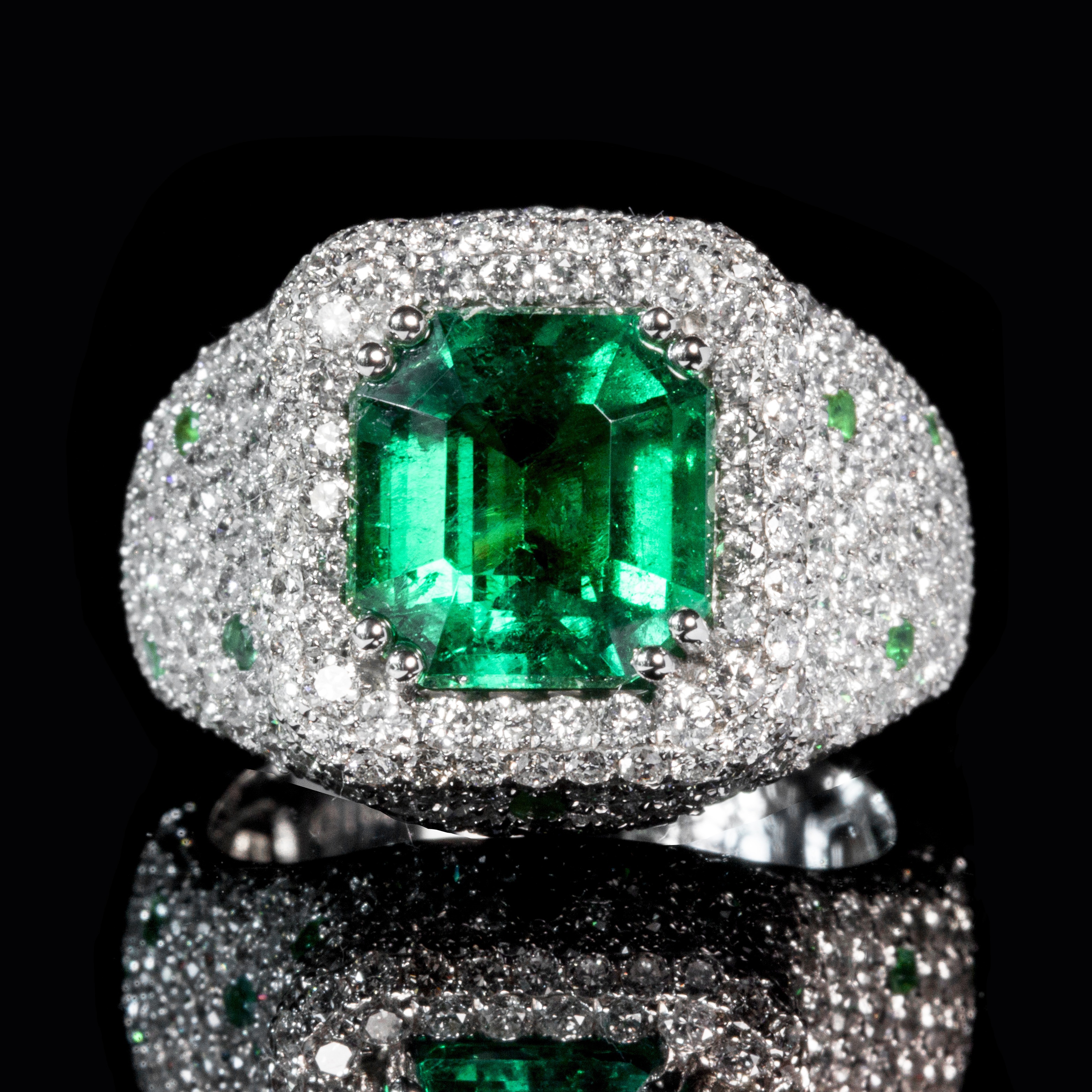 Emerald and Diamond Ring